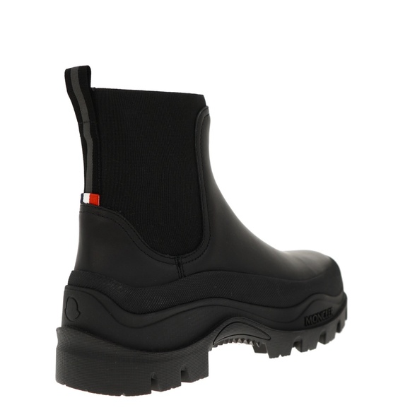 Moncler Larue Chelsea Ankle Boots Black Leather Size 10 US New main image 6